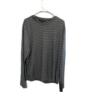 Michael Kors Mens XL Gray Stripe Long Sleeve Crew‎ Neck Shirt Pullover